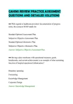 CAHIMS REVIEW PRACTICE ASSESSMENT&NewLine;QUESTIONS AND DETAILED SOLUTIONS