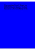 Pharmacology Exam 2 Objectives 2026&lowbar;2027 Latest Update &ndash; Questions & Answers Study Guide &vert; Comprehensive Exam Review
