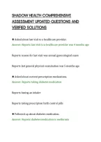 SHADOW HEALTH COMPREHENSIVE&NewLine;ASSESSMENT UPDATED QUESTIONS AND&NewLine;VERIFIED SOLUTIONS