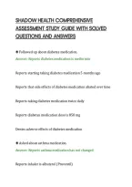 SHADOW HEALTH COMPREHENSIVE&NewLine;ASSESSMENT STUDY GUIDE WITH SOLVED&NewLine;QUESTIONS AND ANSWERS