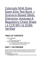 Colorado NHA State Exam Elite Test Bank &lpar;2026&sol;2027&rpar; &vert; Scenario-Based Q&As&comma; Distractor Analyses & Regulatory Cheat Sheet &vert; 6 CCR 1011-1 & DORA Verified