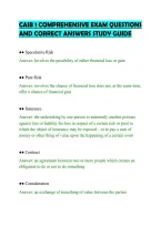 CAIB 1 COMPREHENSIVE EXAM QUESTIONS&NewLine;AND CORRECT ANSWERS STUDY GUIDE&NewLine;