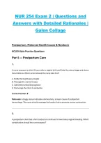 NUR 254 Exam 2 &ndash; Questions and Answers with Detailed Rationales &vert; Galen College&comma; nursing practice exam with rationales