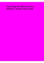 Psychology 8th Edition by Henry Gleitman &ndash; Chapter Study Guide &vert; Comprehensive Psychology Concepts&comma; Review Questions & Exam Preparation