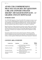 ATI RN CMS COMPREHENSIVE &NewLine;PRACTICE EXAM 2026&ndash;2027 &lbrack;QUESTION &NewLine;1-100&rsqb; AND ANSWERS UPDATED &NewLine;2026&sol;2027 &vert; DETAILED RATIONALES &ndash; A&plus; GRADED &vert; INSTANT DOWNLOAD &NewLine;