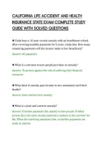 CALIFORNIA LIFE ACCIDENT AND HEALTH&NewLine;INSURANCE STATE EXAM COMPLETE STUDY&NewLine;GUIDE WITH SOLVED QUESTIONS&NewLine;