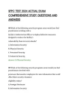 SFPC TEST 2024 ACTUAL EXAM&NewLine;COMPREHENSIVE STUDY QUESTIONS AND&NewLine;ANSWERS
