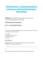 Package deal for NUR 254 Exam 1-4 &ndash; NCLEX-Style Practice Questions and Answers with Detailed Rationales &vert; Galen College&comma; NCLEX-style practice exam with rationales