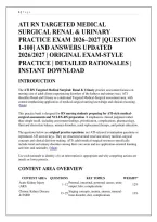 ATI RN TARGETED MEDICAL &NewLine;SURGICAL RENAL & URINARY &NewLine;PRACTICE EXAM 2026&ndash;2027 &lbrack;QUESTION &NewLine;1-100&rsqb; AND ANSWERS UPDATED &NewLine;2026&sol;2027 &vert; ORIGINAL EXAM-STYLE &NewLine;PRACTICE &vert; DETAILED RATIONALES &vert; &NewLine;INSTANT DOWNLOAD &NewLine;