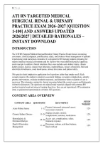 ATI RN TARGETED MEDICAL &NewLine;SURGICAL RENAL & URINARY &NewLine;PRACTICE EXAM 2026&ndash;2027 &lbrack;QUESTION &NewLine;1-100&rsqb; AND ANSWERS UPDATED &NewLine;2026&sol;2027 &vert; DETAILED RATIONALES &ndash; &NewLine;INSTANT DOWNLOAD &NewLine;