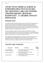 ATI RN&ndash;STYLE MEDICAL-SURGICAL &NewLine;ENDOCRINE PRACTICE EXAM 2026&ndash; 2027 &lbrack;QUESTION 1-100&rsqb; AND ANSWERS &NewLine;UPDATED 2026&sol;2027 &vert; DETAILED &NewLine;RATIONALES &ndash; A&plus; GRADED &vert; INSTANT &NewLine;DOWNLOAD &NewLine;