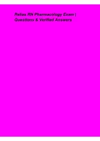 Relias RN Pharmacology Exam &ndash; Questions & Verified Answers Study Guide &vert; Comprehensive RN Pharmacology Review&comma; Key Concepts & Exam Preparation