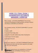 NURS 231 Final Exam &ndash; Comprehensive Review Questions & Verified Answers Guide