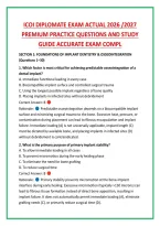 ICOI DIPLOMATE EXAM ACTUAL 2026 &sol;2027 &NewLine;PREMIUM PRACTICE QUESTIONS AND STUDY &NewLine;GUIDE ACCURATE EXAM COMPL