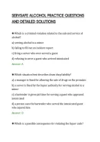 SERVSAFE ALCOHOL PRACTICE QUESTIONS&NewLine;AND DETAILED SOLUTIONS