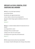 SERVSAFE ALCOHOL ESSENTIAL STUDY&NewLine;QUESTIONS AND ANSWERS