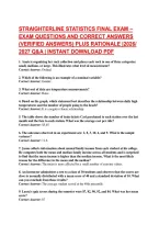 STRAIGHTERLINE STATISTICS FINAL EXAM &ndash;&NewLine;EXAM QUESTIONS AND CORRECT ANSWERS &NewLine;&lpar;VERIFIED ANSWERS&rpar; PLUS RATIONALE &vert;2026&sol;&NewLine;2027 Q&A &vert; INSTANT DOWNLOAD PDF