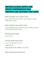 SERVSAFE ALCOHOL EFFECTS AND SERVICE COMPREHENSIVE EXAM QUESTIONS AND