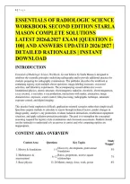 ESSENTIALS OF RADIOLOGIC SCIENCE &NewLine;WORKBOOK SECOND EDITION STARLA &NewLine;MASON COMPLETE SOLUTIONS &NewLine;LATEST 2026&2027 EXAM &lbrack;QUESTION 1100&rsqb; AND ANSWERS UPDATED 2026&sol;2027 &vert; &NewLine;DETAILED RATIONALES &vert; INSTANT &NewLine;DOWNLOAD &NewLine;