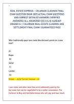 Colorado Real Estate Express &vert; Real Estate Exam Questions&comma; Answers & Study Guide &vert; 2026&sol;2027