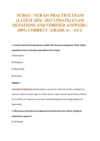 NUR631 &sol; NUR 631 Exam Compilations with Complete & Verified Solutions