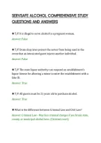 SERVSAFE ALCOHOL COMPREHENSIVE STUDY&NewLine;QUESTIONS AND ANSWERS