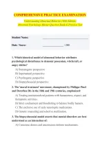 Understanding Abnormal Behavior 10th Edition &ndash; Abnormal Psychology Practice Questions & Answers &vert; Complete Study PDF