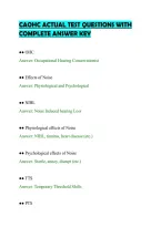 CAOHC ACTUAL TEST QUESTIONS WITH&NewLine;COMPLETE ANSWER KEY