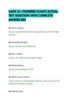 CAPR 70 1 POWERED FLIGHT ACTUAL&NewLine;TEST QUESTIONS WITH COMPLETE&NewLine;ANSWER KEY&NewLine;