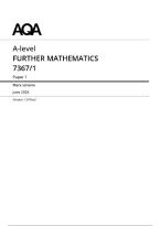 AQA A-level&NewLine;FURTHER MATHEMATICS&NewLine;&lpar; 7367&sol;1 &rpar;&NewLine;Paper 1&NewLine;Mark scheme&NewLine;June 2026