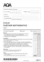 AQA A-level&NewLine;FURTHER MATHEMATICS Paper 1 &lpar; 7367&sol;1 &rpar;&NewLine;Question paper for June 2026&NewLine;