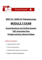 BIOD 331 &sol; NURS 231 Pathophysiology Module 5 Exam &ndash; Questions with Verified Answers &lpar;Portage Learning&rpar;