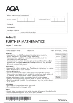 AQA A-level&NewLine;FURTHER MATHEMATICS &lpar; 7367&sol;3D &rpar;&NewLine;Paper 3 Discrete&NewLine;Question paper for June 2026