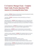 CA Cemetery Manager Exam &ndash; Complete &NewLine;Study Guide&comma; Practice Questions With &NewLine;Answers & Licensing Revision Notes