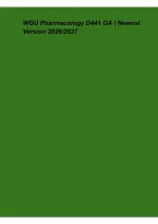 WGU Pharmacology D441 OA &ndash; Newest Version 2026&lowbar;2027 &vert; Comprehensive Study Guide&comma; Practice Questions&comma; Medication Review & Exam Preparation