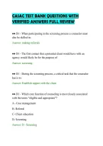 CASAC TEST BANK QUESTIONS WITH&NewLine;VERIFIED ANSWERS FULL REVIEW