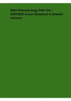 WGU Pharmacology D441 OA 2024&lowbar;2025 &ndash; Questions & Detailed Answers Study Guide &vert; Comprehensive Pharmacology Review&comma; Practice Questions & Exam Preparation