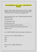 MULTIDIMENSIONAL CARE 1 EXAM 1&NewLine;