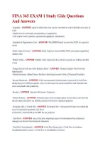 FINA 365 EXAM 1 Study Gide Questions &NewLine;And Answers