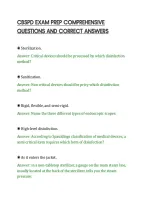 CBSPD EXAM PREP COMPREHENSIVE&NewLine;QUESTIONS AND CORRECT ANSWERS&NewLine;