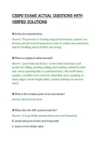 CBSPD EXAMS ACTUAL QUESTIONS WITH&NewLine;VERIFIED SOLUTIONS