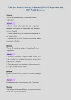 FINA 3332 Exam 1 University of Houston &vert; UPDATED Questions with&NewLine;100&percnt; Verified Answers