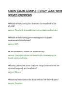 CBSPD EXAMS COMPLETE STUDY GUIDE WITH&NewLine;SOLVED QUESTIONS&NewLine;