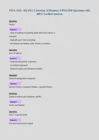 FINA 3332 - EXAM 1 University of Houston &vert; UPDATED Questions with&NewLine;100&percnt; Verified Answers
