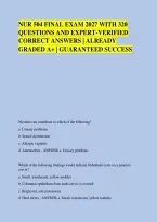 NUR 504 FINAL EXAM 2027 WITH 320 &NewLine;QUESTIONS AND EXPERT-VERIFIED &NewLine;CORRECT ANSWERS &vert; ALREADY &NewLine;GRADED A&plus; &vert; GUARANTEED SUCCESS 
