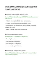 CCHT EXAM COMPLETE STUDY GUIDE WITH&NewLine;SOLVED QUESTIONS&NewLine;