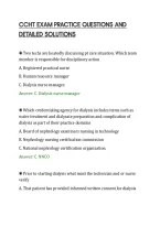 CCHT EXAM PRACTICE QUESTIONS AND&NewLine;DETAILED SOLUTIONS