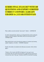 SCRIBE FINAL EXAM 2027 WITH 100 &NewLine;QUESTIONS AND EXPERT-VERIFIED &NewLine;CORRECT ANSWERS &vert; ALREADY &NewLine;GRADED A&plus; &vert; GUARANTEED PASS 