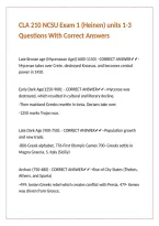 CLA 210 NCSU Exam 1 &lpar;Heinen&rpar; units 1-3 Questions With Correct Answers