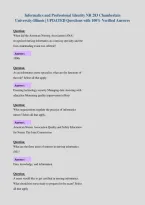 Informatics and Professional Identity NR 283 Chamberlain&NewLine;University-Illinois &vert; UPDATED Questions with 100&percnt; Verified Answers